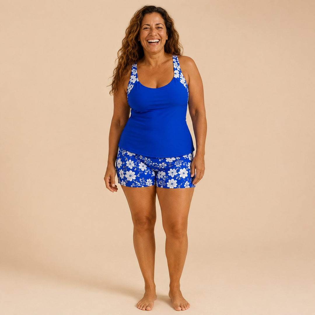 Tankini Set with Floral Shorts — Jolie