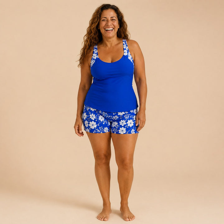 Tankini Set with Floral Shorts — Jolie