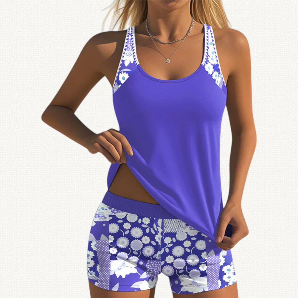 Tankini Set with Floral Shorts — Jolie
