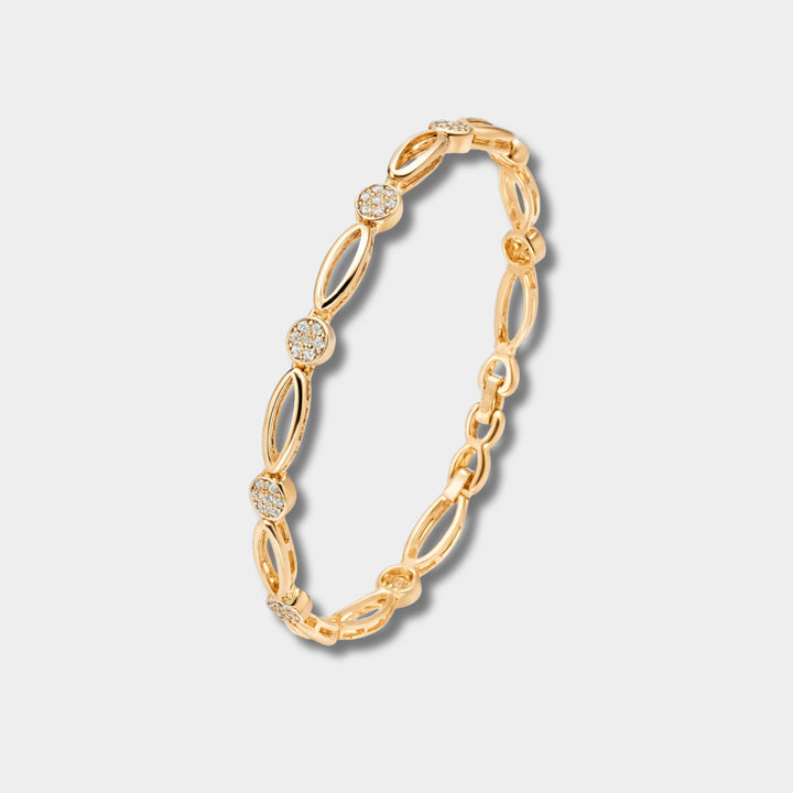 Sparkling Gold Bracelet with Pave Stations in gold