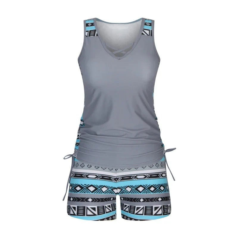 Boho Tankini Set with Shorts — Kensa