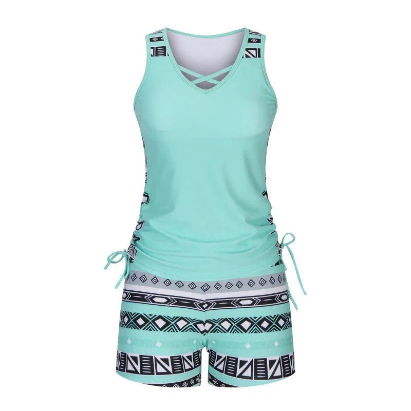 Boho Tankini Set with Shorts — Kensa