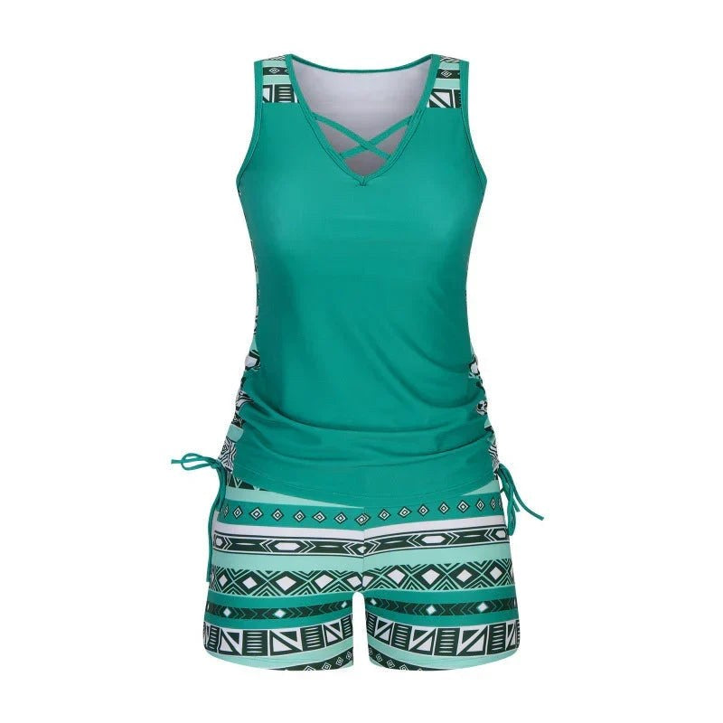 Boho Tankini Set with Shorts — Kensa