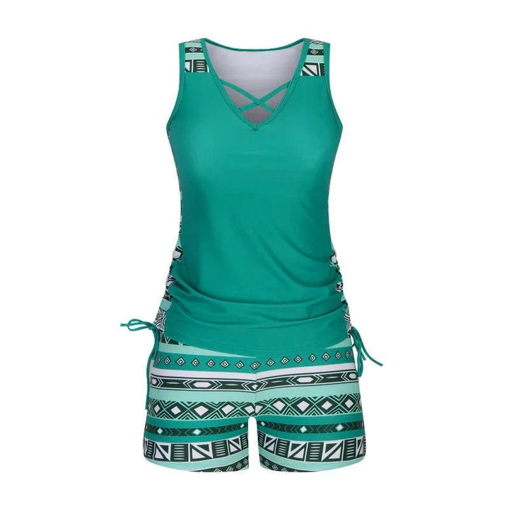 Boho Tankini Set with Shorts — Kensa