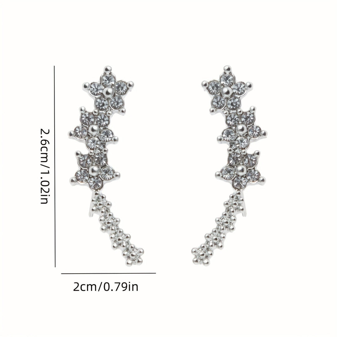 Floral Climber Earrings in Gold, Silver and Rose