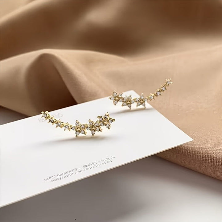 Floral Climber Earrings in Gold, Silver and Rose