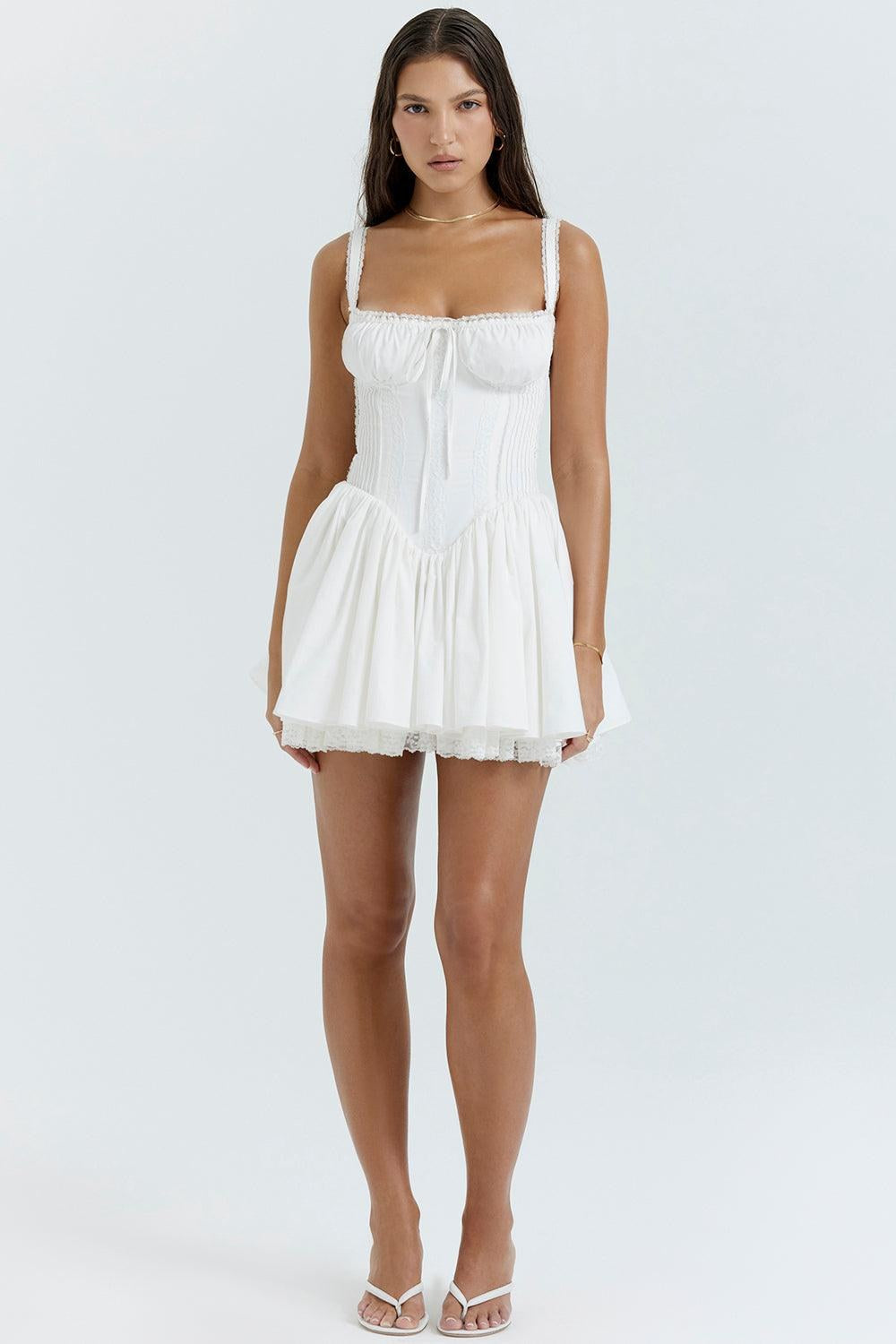 Opal — Lace Trim Mini Dress for Women