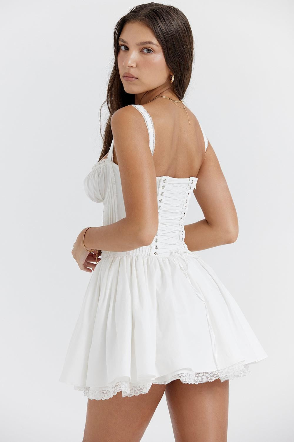 Opal — Lace Trim Mini Dress for Women