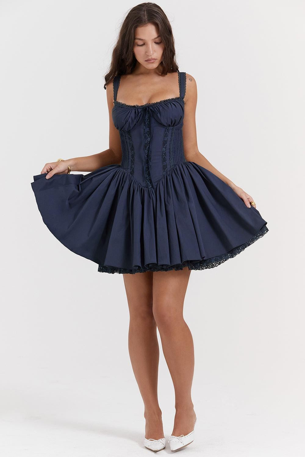 Opal — Lace Trim Mini Dress for Women