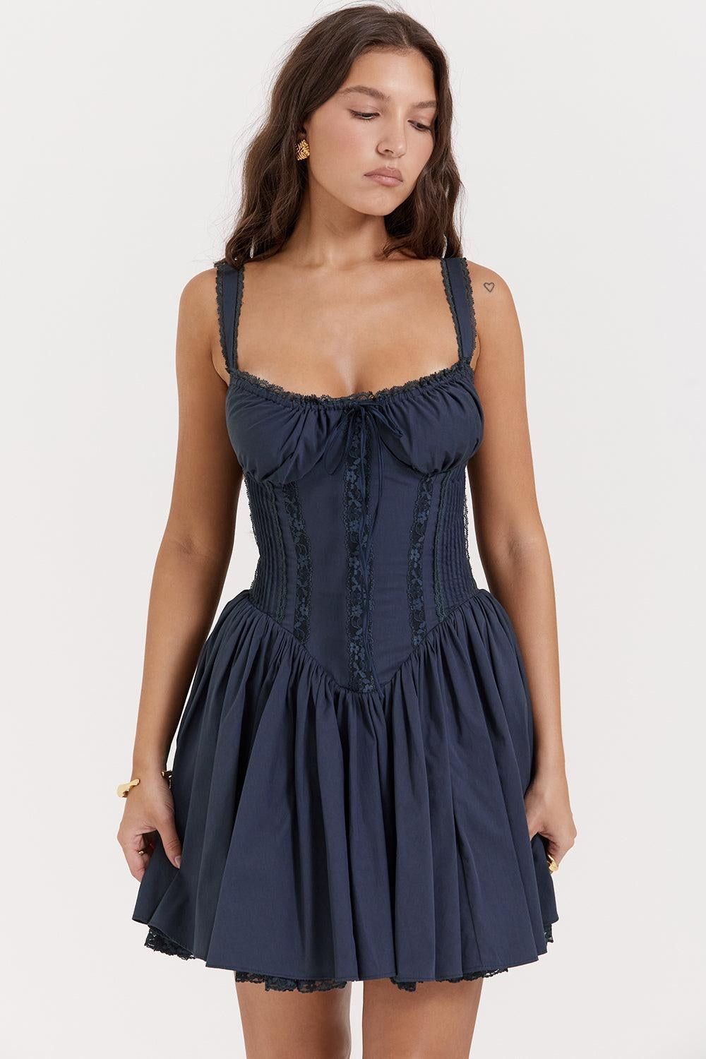 Opal — Lace Trim Mini Dress for Women