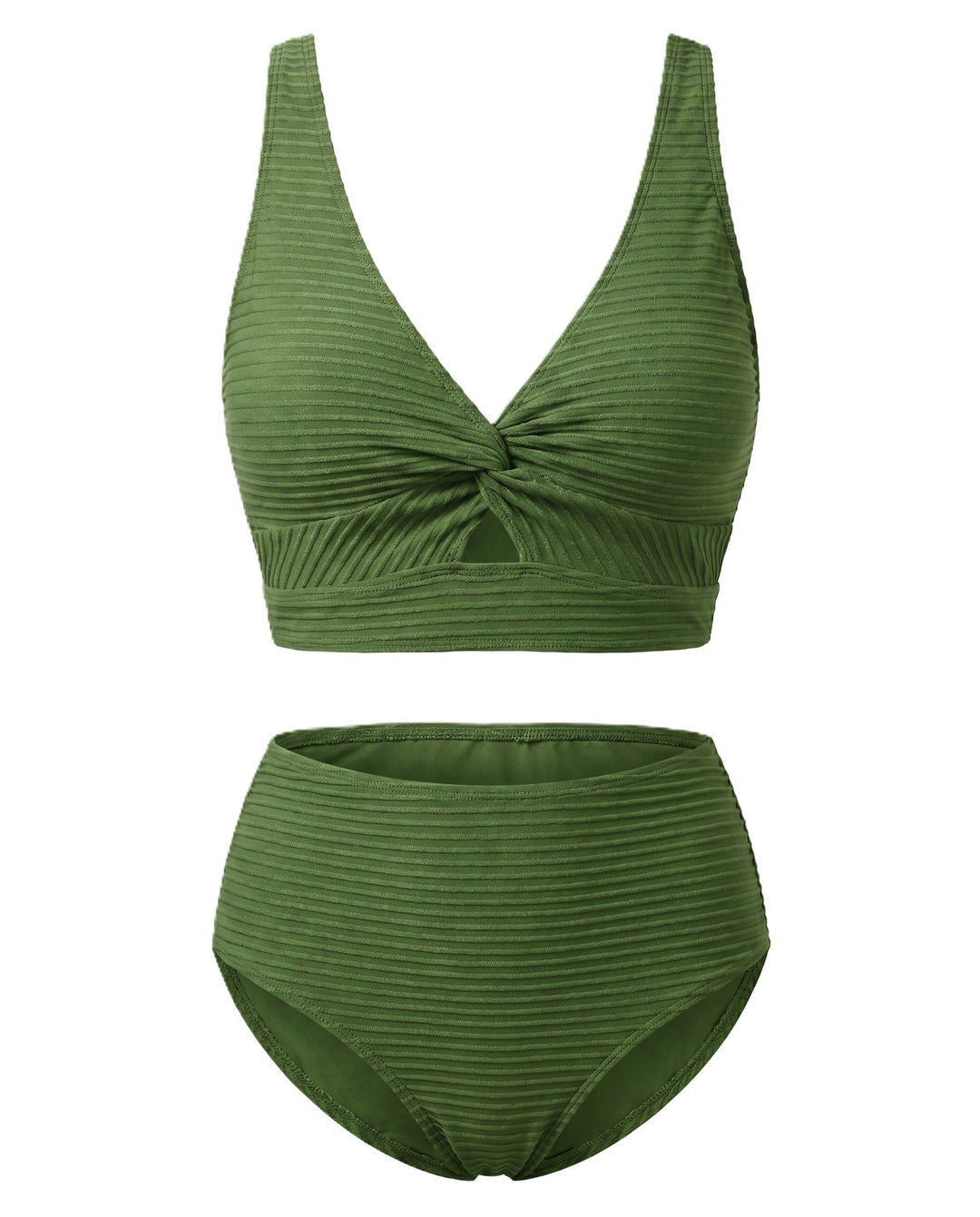 High Waist Bikini Set with Textured Fabric — Lavinia