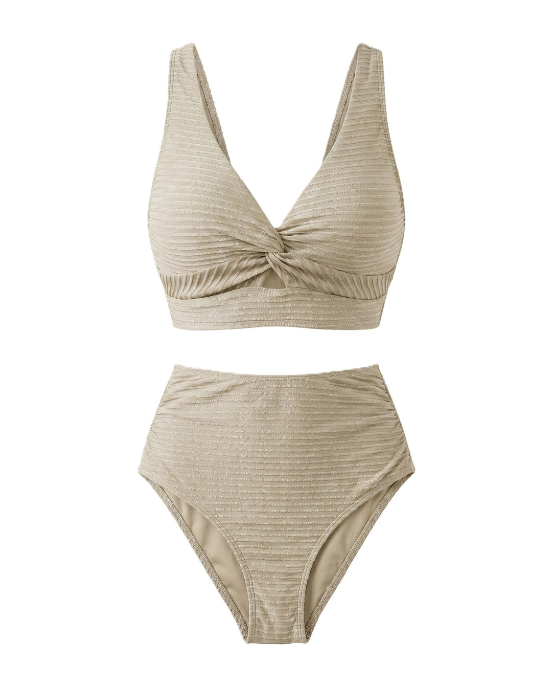 High Waist Bikini Set with Textured Fabric — Lavinia