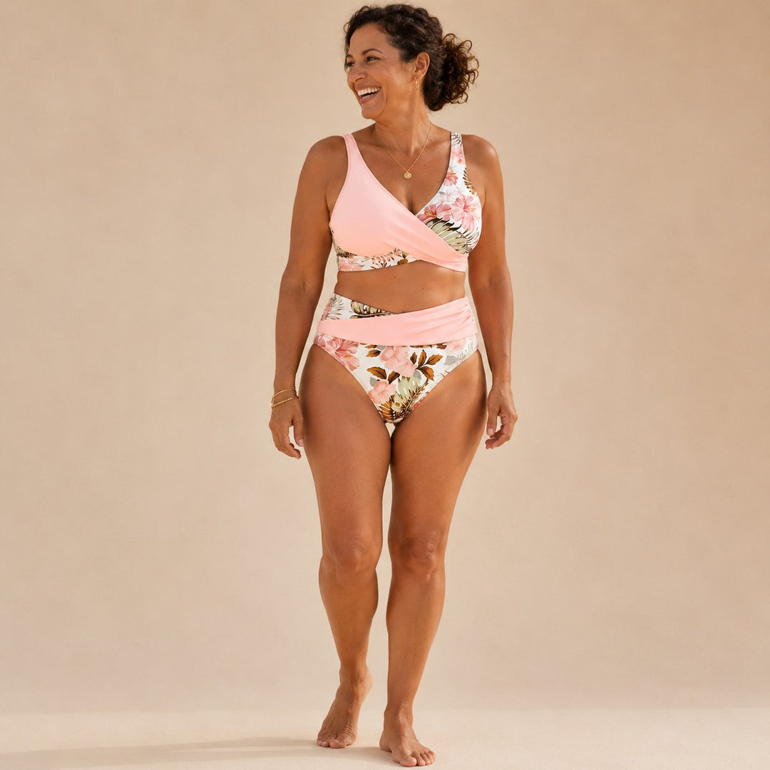 Floral Bikini with High Waist Bottoms — Livia
