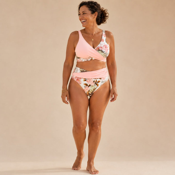Floral Bikini with High Waist Bottoms — Livia