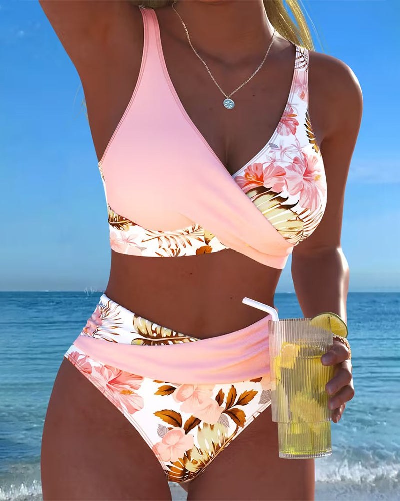 Floral Bikini with High Waist Bottoms — Livia