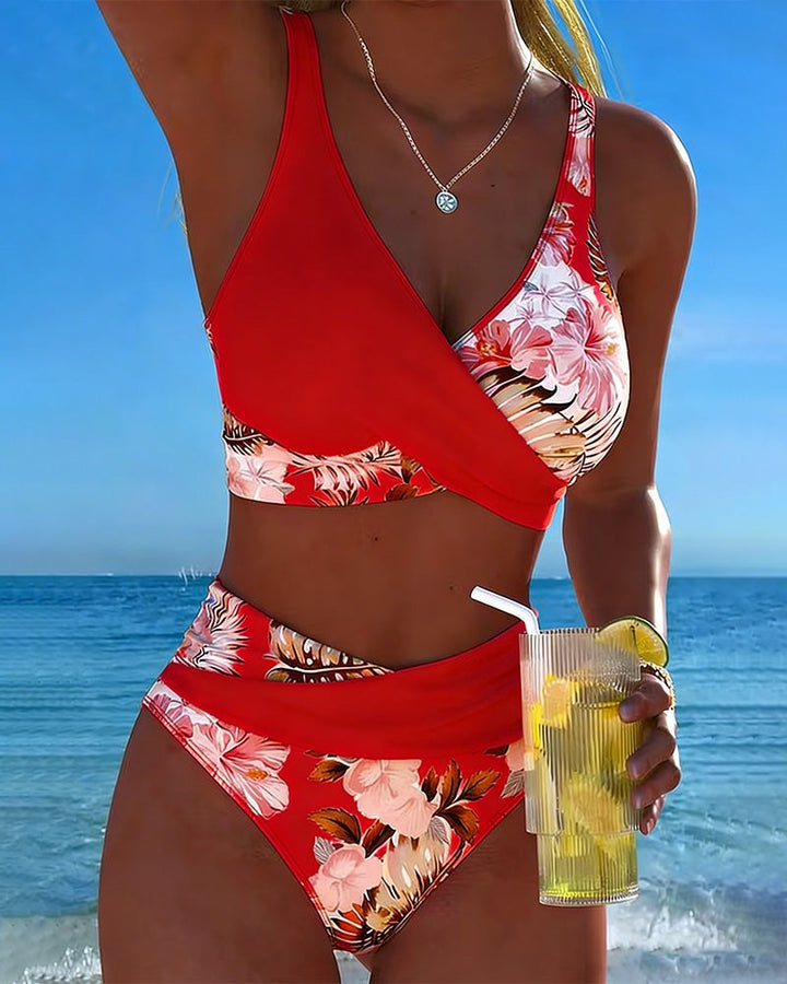 Floral Bikini with High Waist Bottoms — Livia