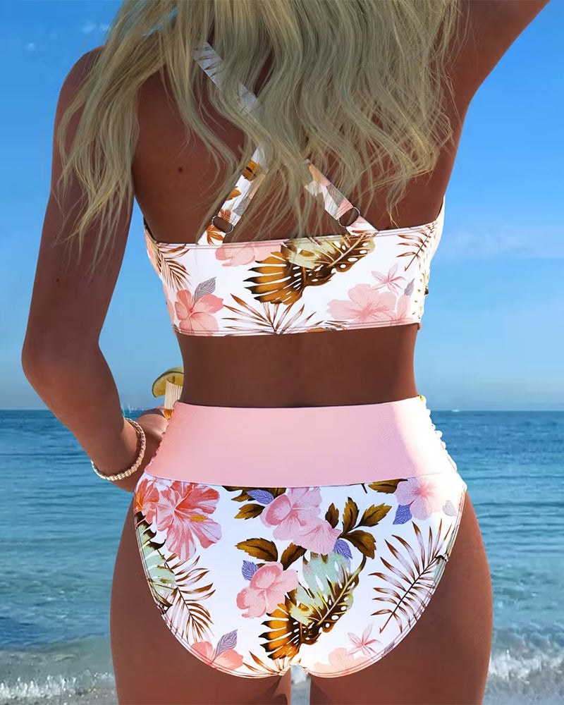 Floral Bikini with High Waist Bottoms — Livia