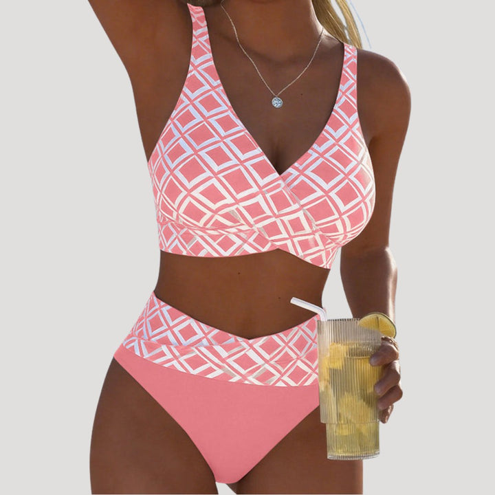 High Waist Patterned Bikini Set — Lumi