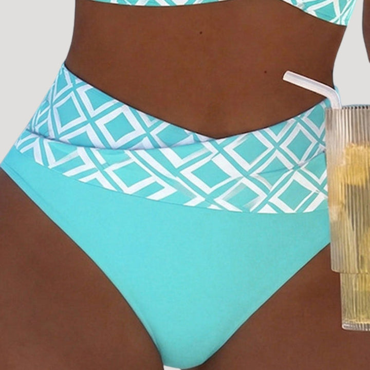 High Waist Patterned Bikini Set — Lumi