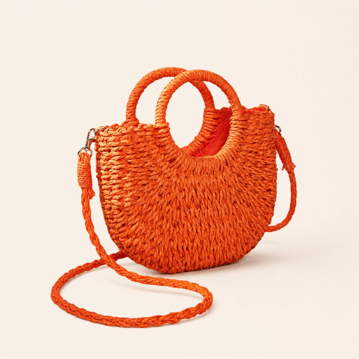 Lyra – Small Woven Beach Bag for Women with Crossbody Strap