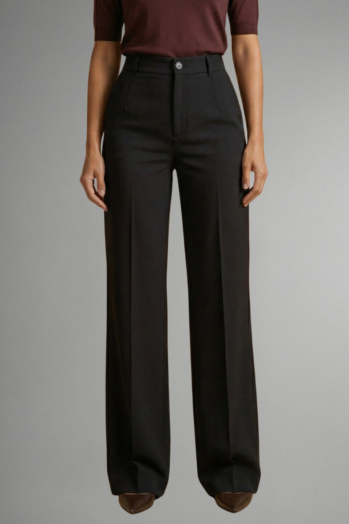 High Waist Straight Leg Pants in black