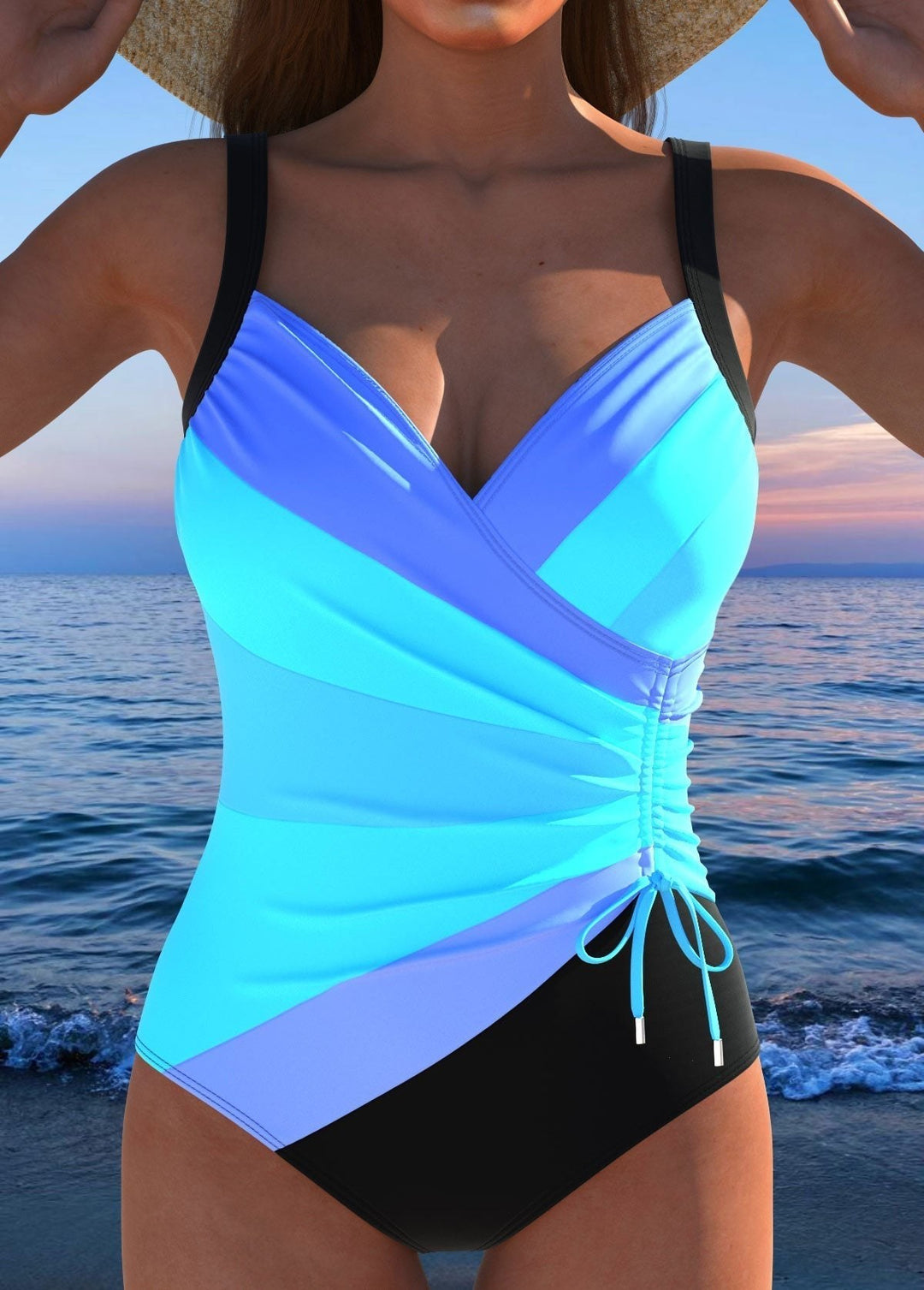 Mila – Elegant Wrap One Piece Swimsuit for Women with Print