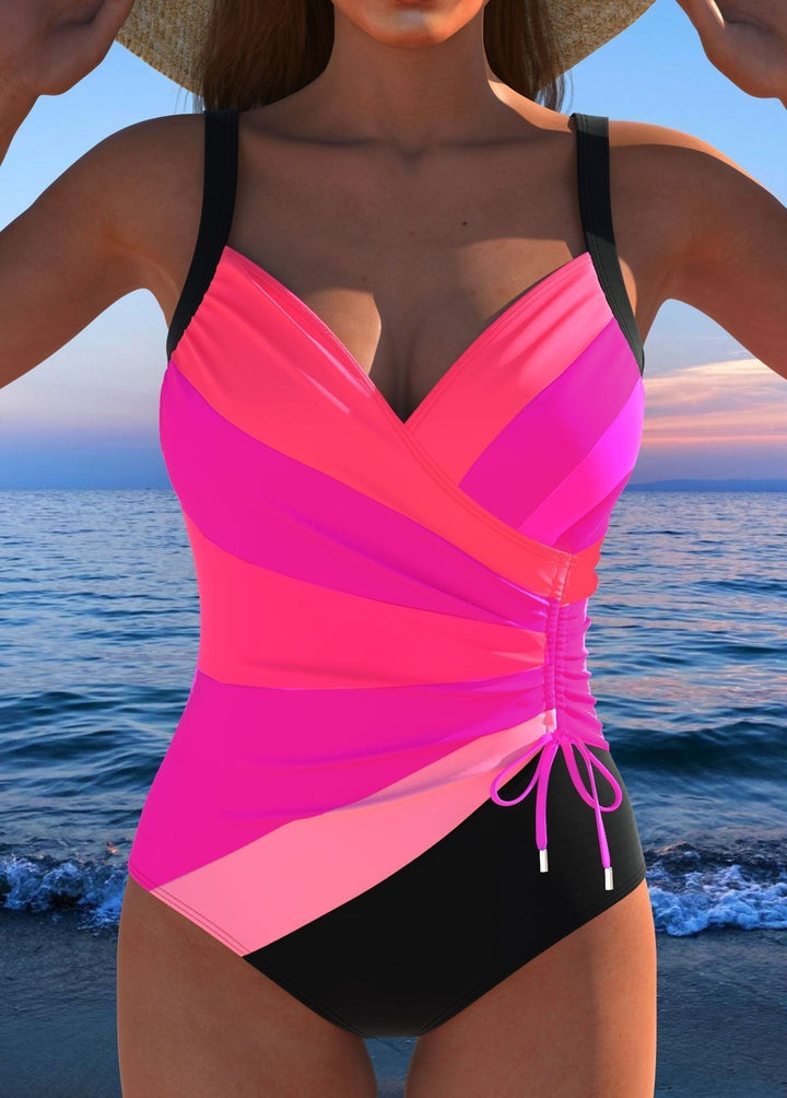 Mila – Elegant Wrap One Piece Swimsuit for Women with Print