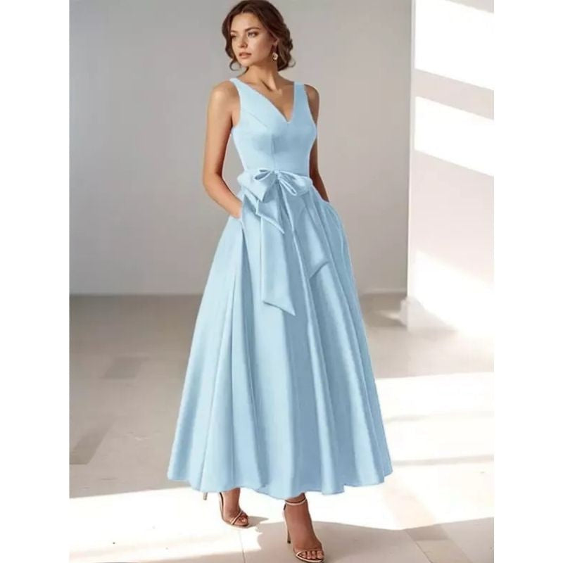 Satin Pleated Midi Dress for Women — Nadine, image 1