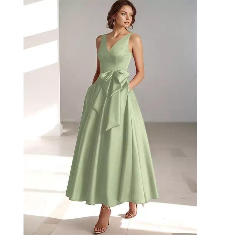 Satin Pleated Midi Dress for Women — Nadine, image 6