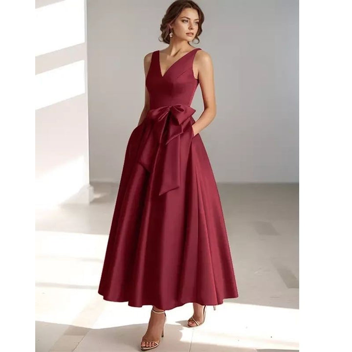Satin Pleated Midi Dress for Women — Nadine, image 7