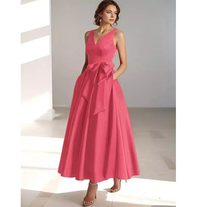 Satin Pleated Midi Dress for Women — Nadine, image 9