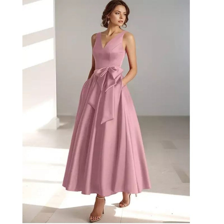 Satin Pleated Midi Dress for Women — Nadine, image 11