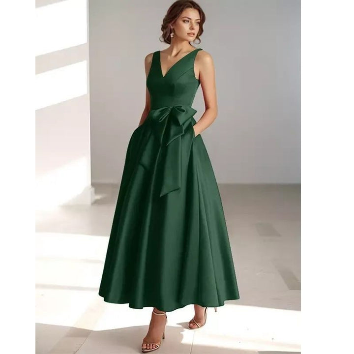 Satin Pleated Midi Dress for Women — Nadine, image 12