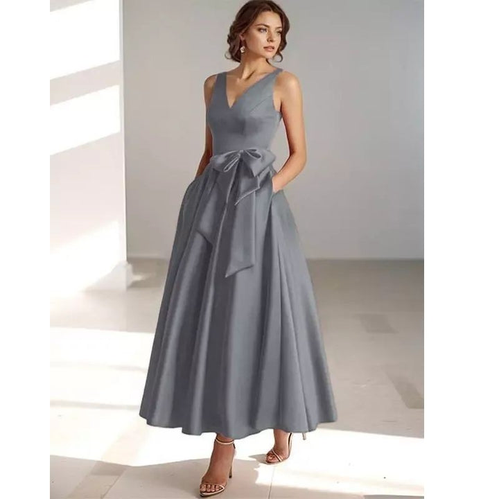 Satin Pleated Midi Dress for Women — Nadine, image 14