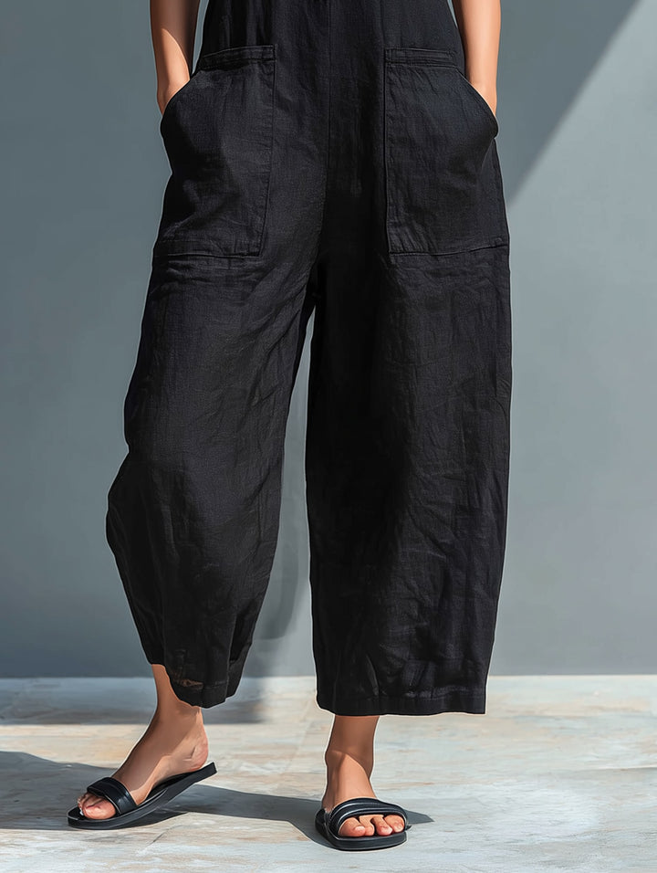 Nerida — Sleeveless Linen Jumpsuit (4), Avelony