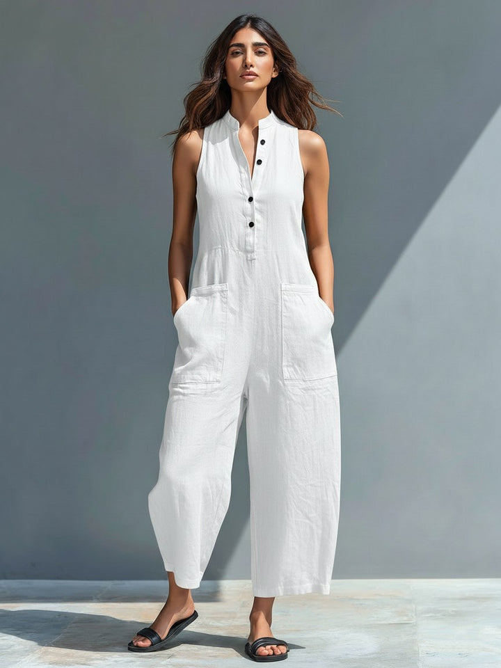 Nerida — Sleeveless Linen Jumpsuit (7), Avelony
