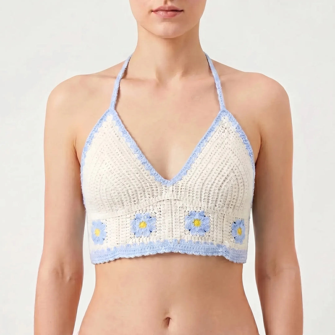 Nerissa — Crochet Halter Crop Top (10), Avelony