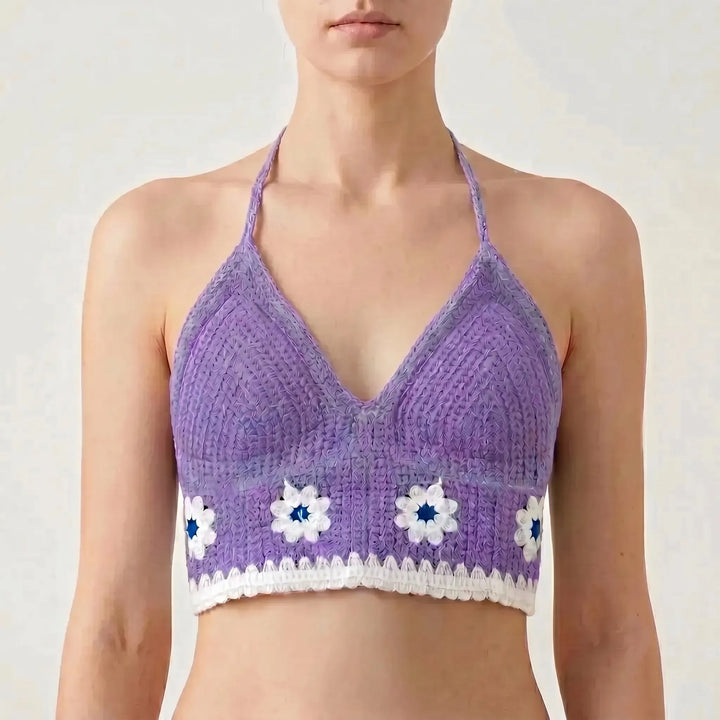 Nerissa — Crochet Halter Crop Top (12), Avelony