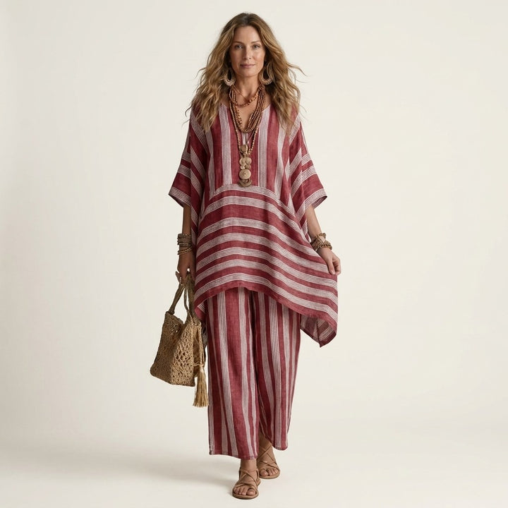Striped Cotton Linen Two Piece Set — Nyla