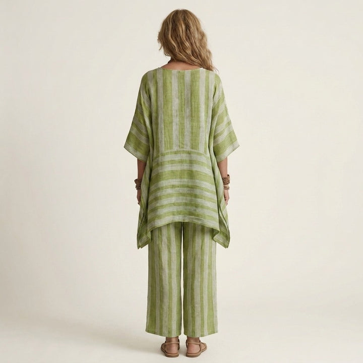 Striped Cotton Linen Two Piece Set — Nyla