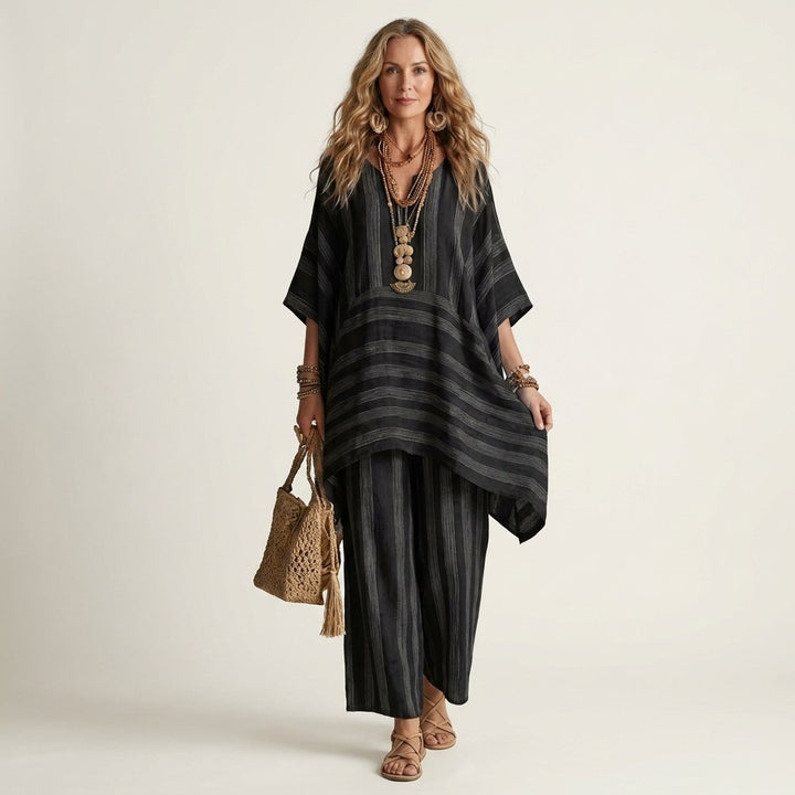 Striped Cotton Linen Two Piece Set — Nyla
