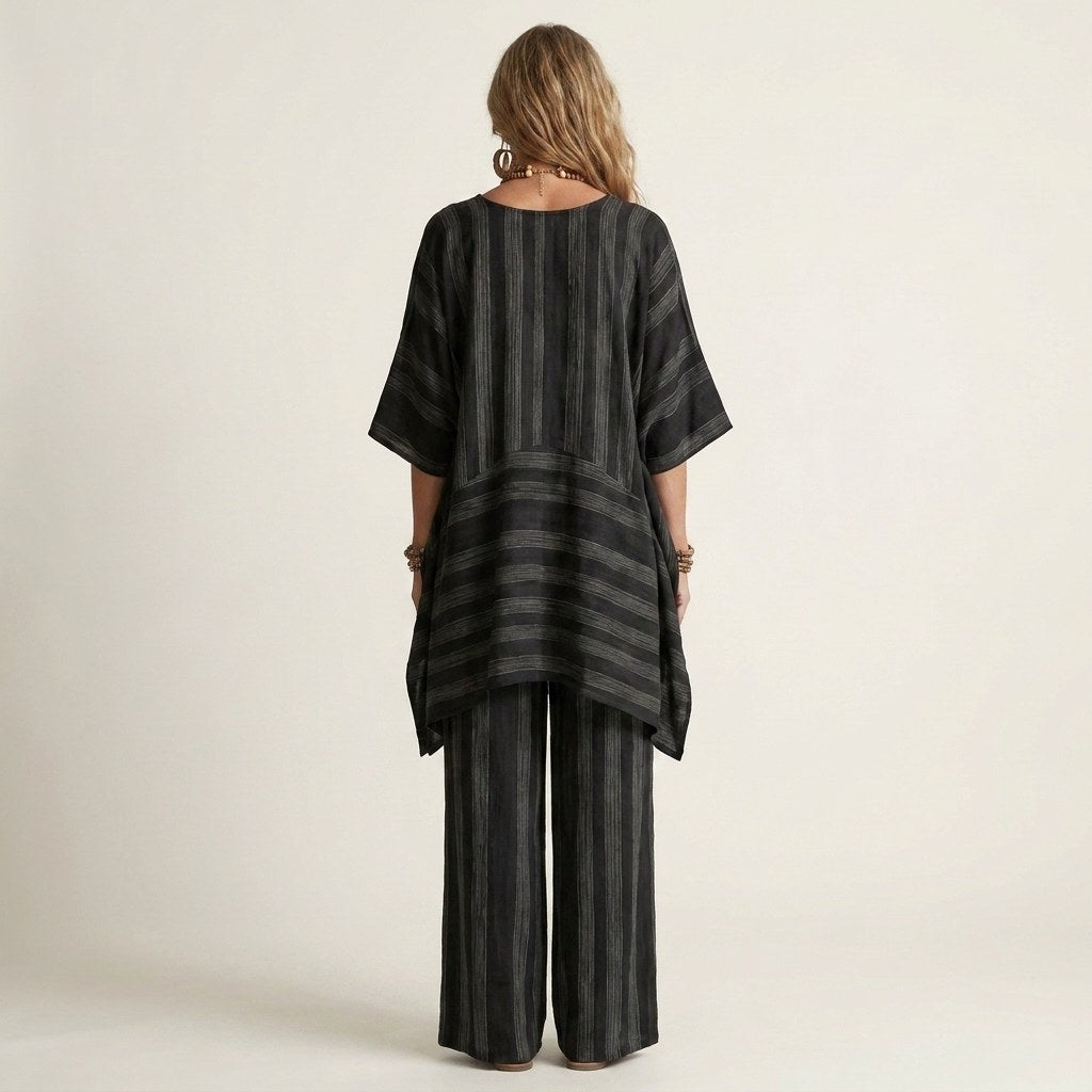 Striped Cotton Linen Two Piece Set — Nyla