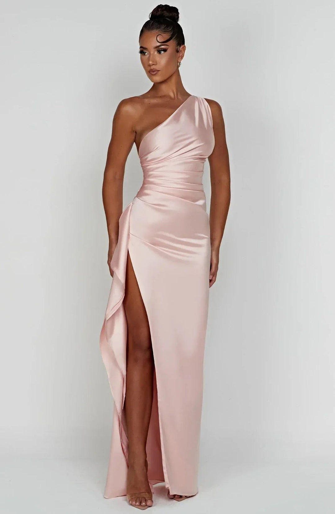 Amaya — One Shoulder Satin Maxi Dress for Women