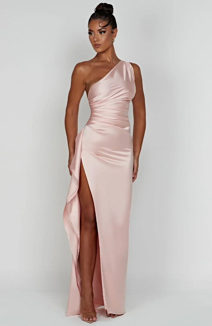 Amaya — One Shoulder Satin Maxi Dress for Women