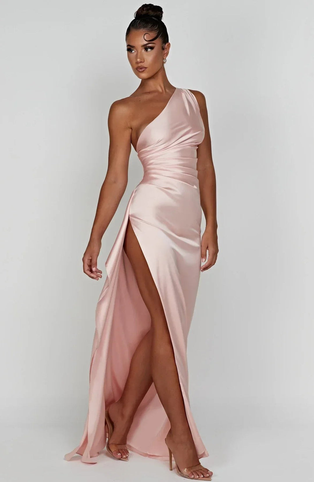 Amaya — One Shoulder Satin Maxi Dress for Women