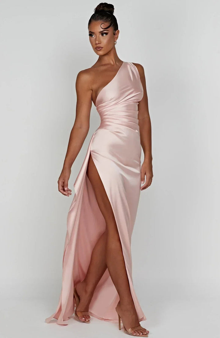 Amaya — One Shoulder Satin Maxi Dress for Women