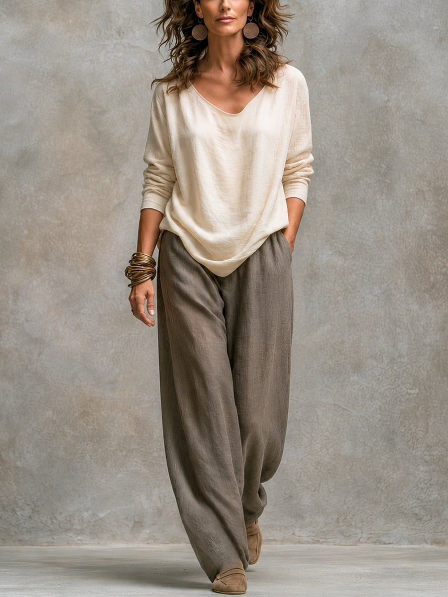 Three Piece Set with Jacket Top and Trousers