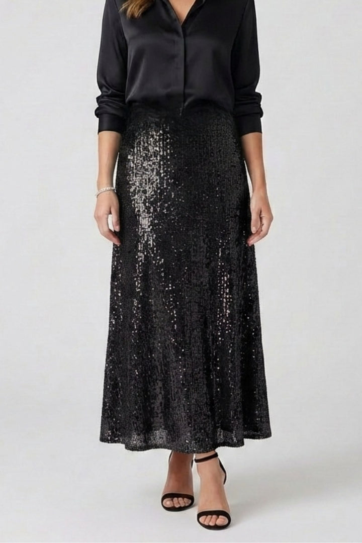 Sequin Maxi Skirt with Elastic Waist — Peggy