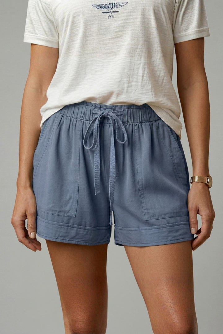 Drawstring Shorts with Relaxed Fit in light blue