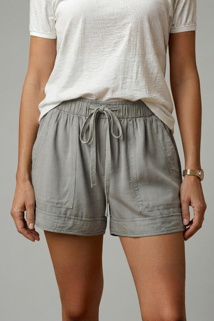 Drawstring Shorts with Relaxed Fit in light grey